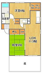 サン・ヴェール名東1号館 2LDKの間取図画像