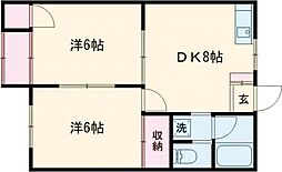 シャトレー 2DKの間取図画像