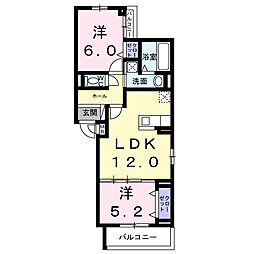 フロイデ 2LDKの間取図画像