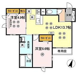 TORISIA STAGE小郡駅南 2LDKの間取図画像