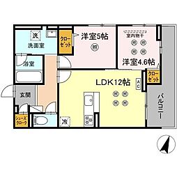 TORISIA STAGE小郡駅南 2LDKの間取図画像