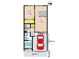 preverB 1LDKの間取図画像