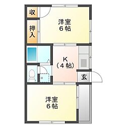 メイプルハイツ 2Kの間取図画像
