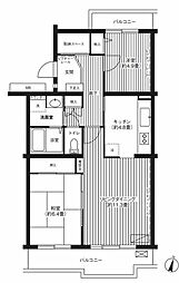 グランコート与野本町 2LDKの間取図画像