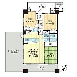サーパス道後上市 3LDKの間取図画像