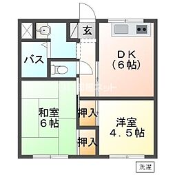 メゾンティーエム 2DKの間取図画像