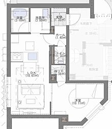 GRACE EARTH 薬院 1LDKの間取図画像