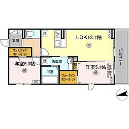 トリシアMKI 2LDKの間取図画像