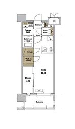 RJRプレシア博多パークレジデンス 1LDKの間取図画像