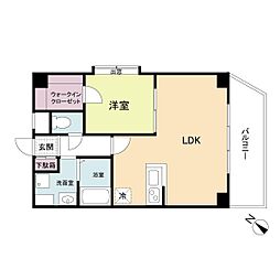 KDXレジデンス天神東2 1LDKの間取図画像