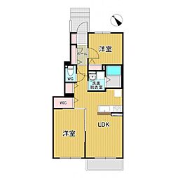 ミーティア 2LDKの間取図画像