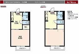 WELLCRIBTOKIWAGI 1DKの間取図画像