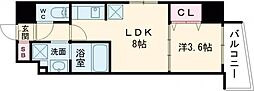 S-RESIDENCEHIROSHIMAEKIEAST 1LDKの間取図画像