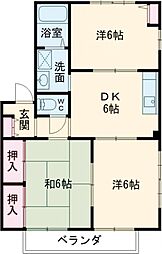 メイプルガーデンB 3DKの間取図画像