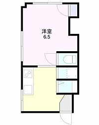 ミリュー1 1Kの間取図画像