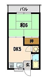 マンションK 1DKの間取図画像