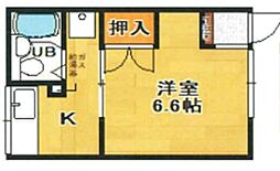 ホワイトハウス60 1Kの間取図画像