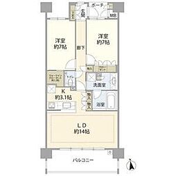プレミスト東戸塚 2LDKの間取図画像