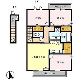 ラフィーネA 3LDKの間取図画像