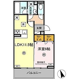 リィ・サンテ霧島 1LDKの間取図画像