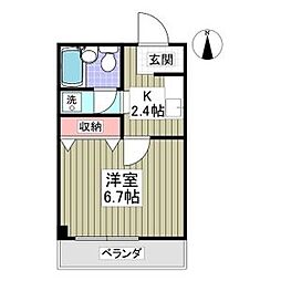 アリビオ 1Kの間取図画像