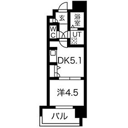 エクセレンシア天神 1DKの間取図画像