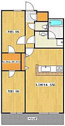 エトワール幸田 2LDKの間取図画像