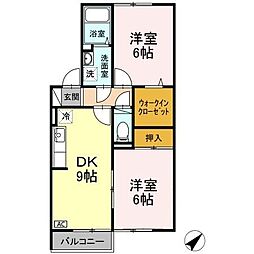 メルヴェーユ・雅 2DKの間取図画像
