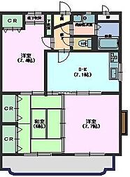 すずらん館A 3DKの間取図画像