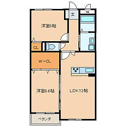 プレステージ加奈陀3 2LDKの間取図画像