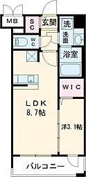 グランフォーレ千早マークスクエアイーストウイング 1LDKの間取図画像