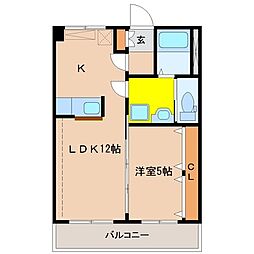 FIRSTLIFE江平 1LDKの間取図画像