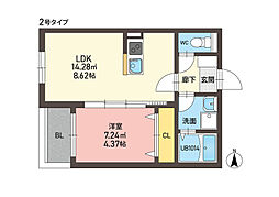 KORIN TERRACE(コーリンテラス) 小郡 1LDKの間取図画像