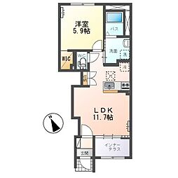 桜花 1LDKの間取図画像