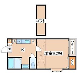 エクレール山下町 1Kの間取図画像