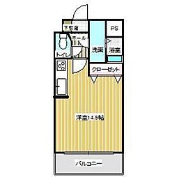 大安ヒルズ ワンルームの間取図画像