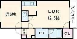 ピアコートB 1LDKの間取図画像
