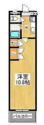 大産鳥飼マンションA 1Kの間取図画像