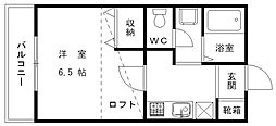 ヴェルデヒルズC 1Kの間取図画像