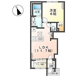 ヴァンヴェール 1LDKの間取図画像