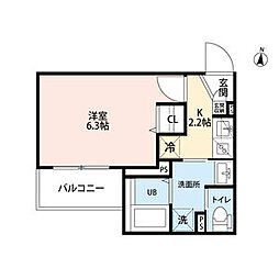 リネージュ・プレーヌ(仮称:robot hom 1Kの間取図画像