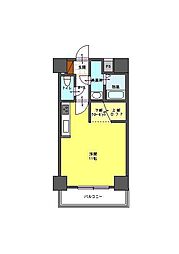ロゼリア ワンルームの間取図画像