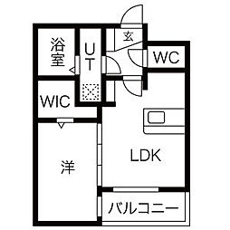 スマイルアイオイ 1LDKの間取図画像