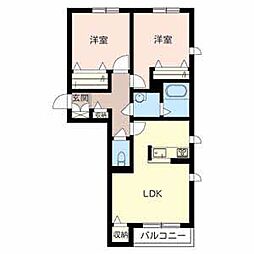 ヴィンクルム宝ケ池 1LDKの間取図画像