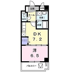 サンライズT's 1DKの間取図画像