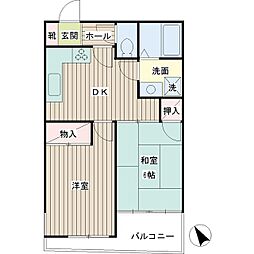 アーバンハヤシ 2DKの間取図画像