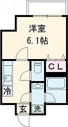 FORESTアカサコ 1Kの間取図画像