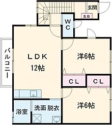 わんだふるコート 2LDKの間取図画像