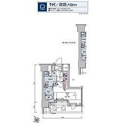 リヴシティ横濱新川町弐番館 1Kの間取図画像