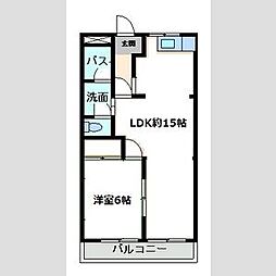 レジデンス道伯C 1LDKの間取図画像